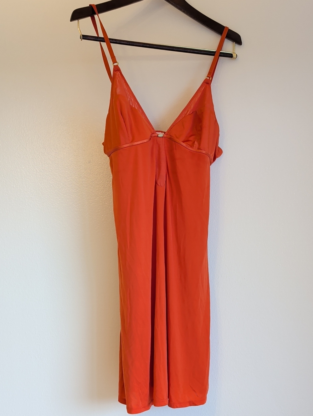 Women’s Red Slip Nightdress - Elegant Spaghetti Strap Sleepwear